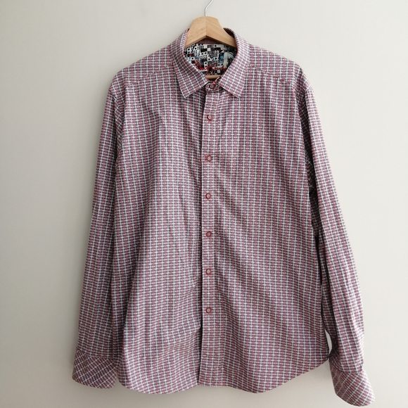 Robert Graham Men's Classic Fit Button Up Red and Blue Checkered XL - Picture 7 of 16